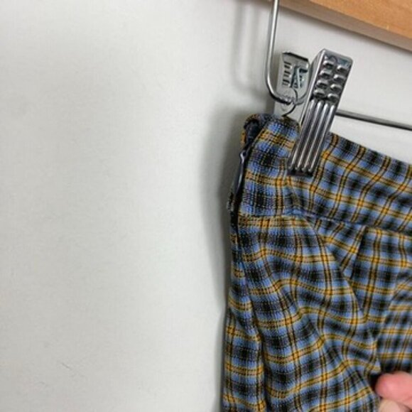 Urban Outfitters Pull On Plaid Pants Womens 4 Blue Ankle Bootcut - Picture 4 of 6